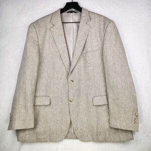 Coconut Grove Mens 100% Linen Sportcoat Blazer 44S SHORT Beige Summer Classic